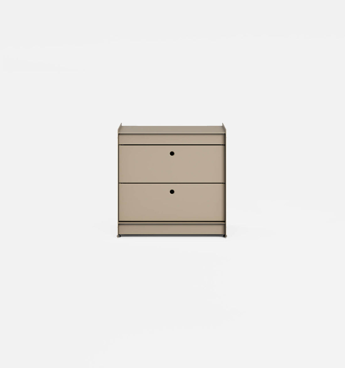 Plié Side Table 2 Short Drawers Beige / 45 cm