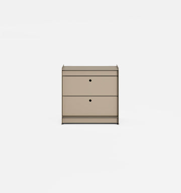 Plié Side Table 2 Short Drawers Beige / 45 cm