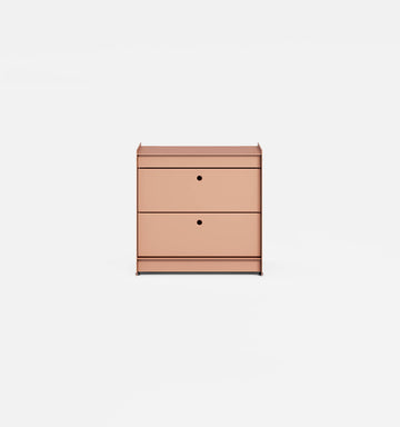 Plié Side Table 2 Short Drawers Coral / 45 cm