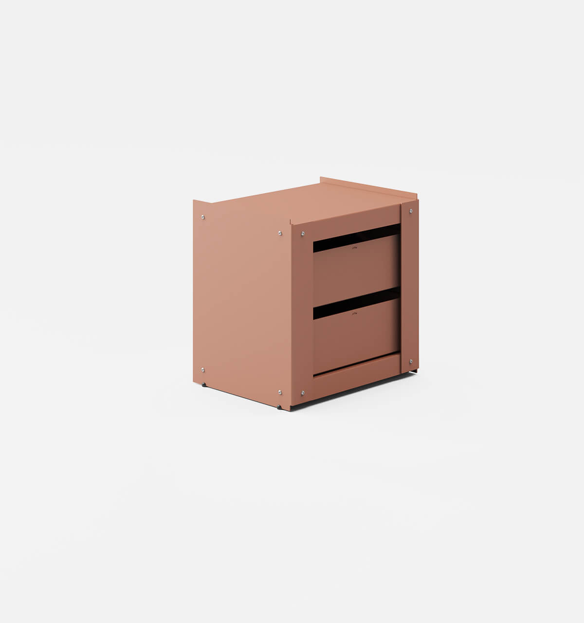 Plié Side Table 2 Short Drawers Coral / 45 cm