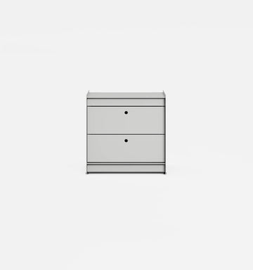Plié Side Table 2 Short Drawers Light Grey / 45 cm