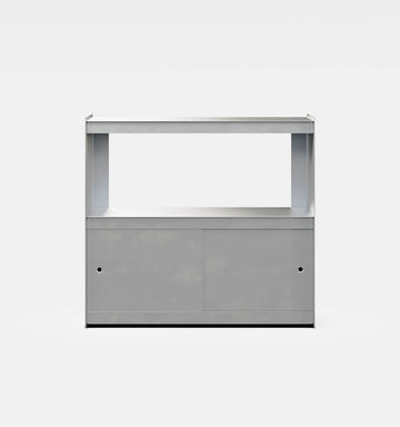 Plié Sideboard 2 Doors 90 cm / 35 in / Brushed Aluminium