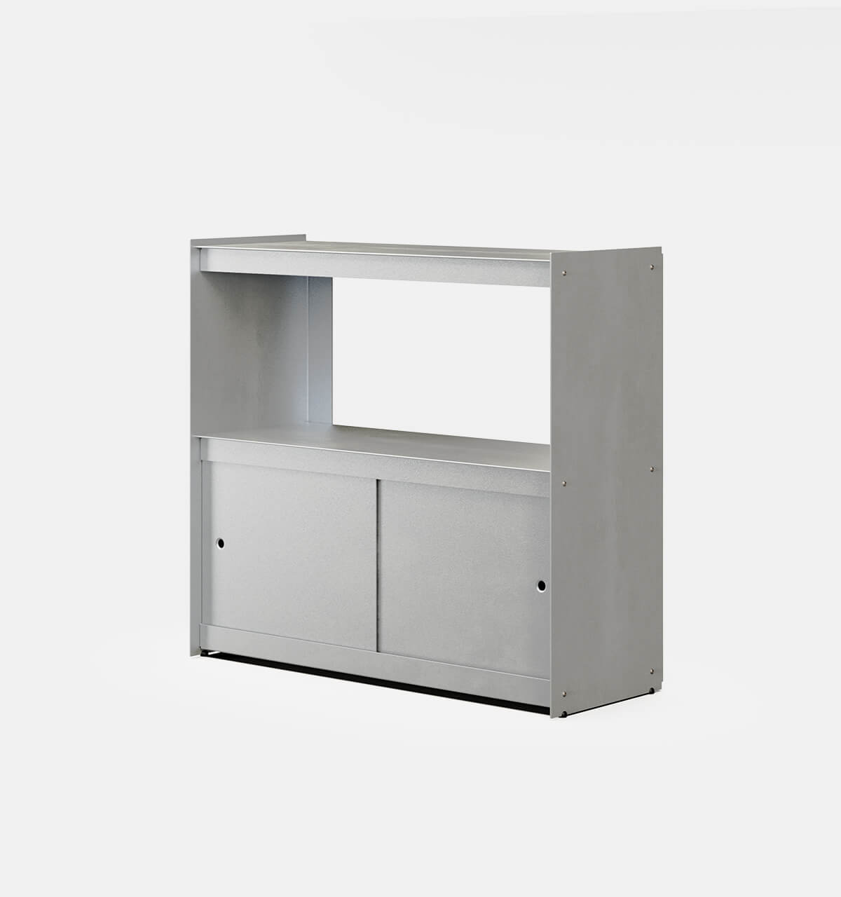 Plié Sideboard 2 Doors 90 cm / 35 in / Brushed Aluminium
