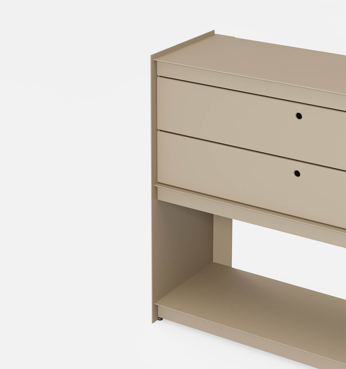 Plié Sideboard 2 Short Drawers 90 cm / 35 in / Beige