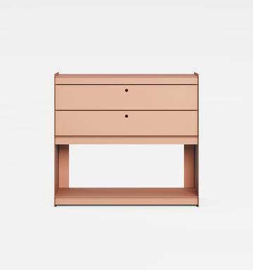 Plié Sideboard 2 Short Drawers 90 cm / 35 in / Coral