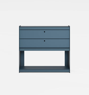 Plié Sideboard 2 Short Drawers 90 cm / 35 in / Midnight Blue