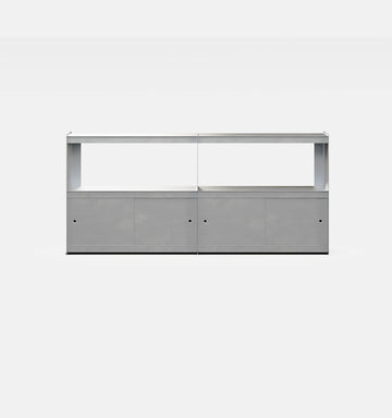 Plié Sideboard Extension 4 Doors 180 cm / 71 in / Brushed Aluminium