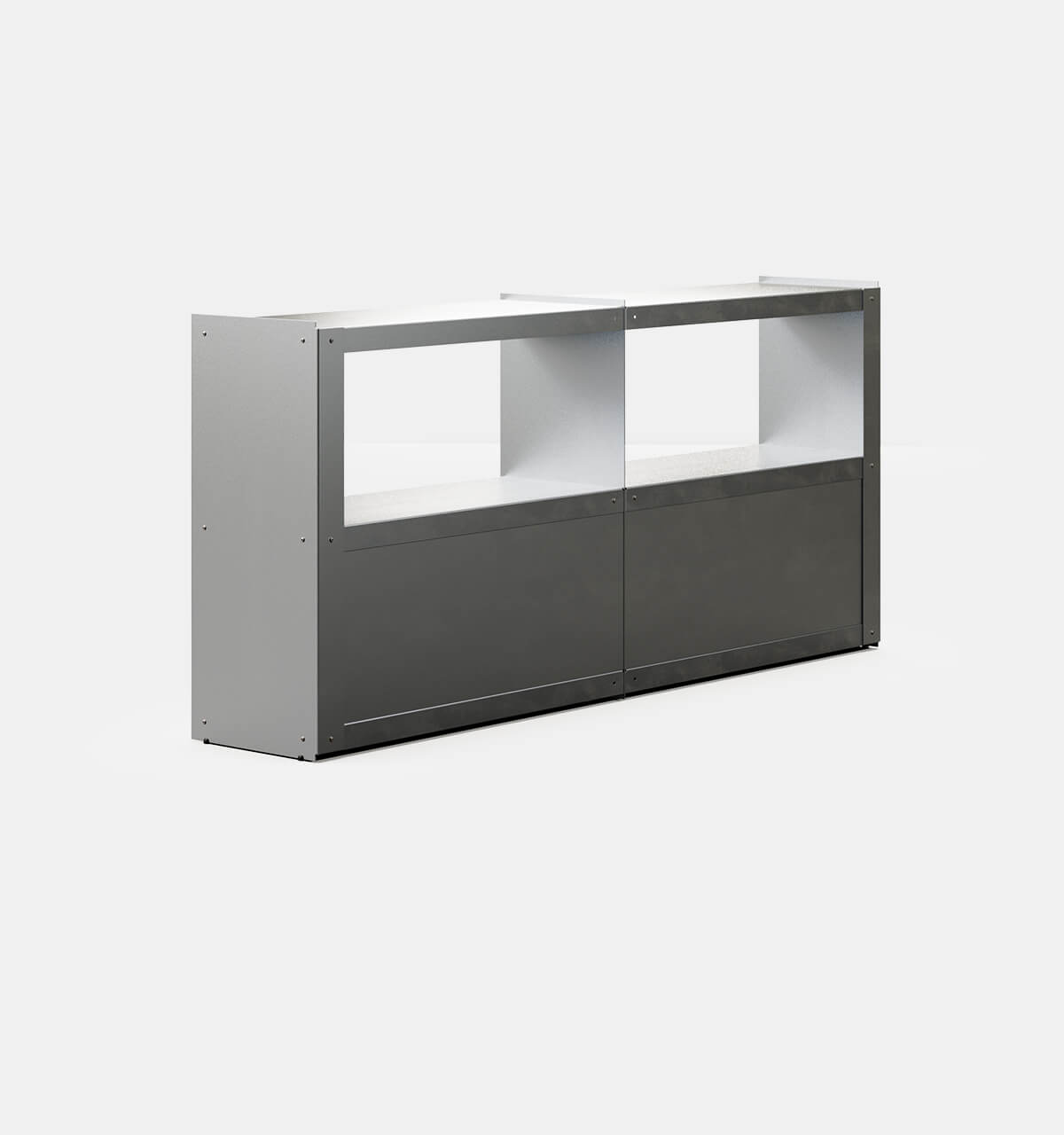 Plié Sideboard Extension 4 Doors 180 cm / 71 in / Brushed Aluminium