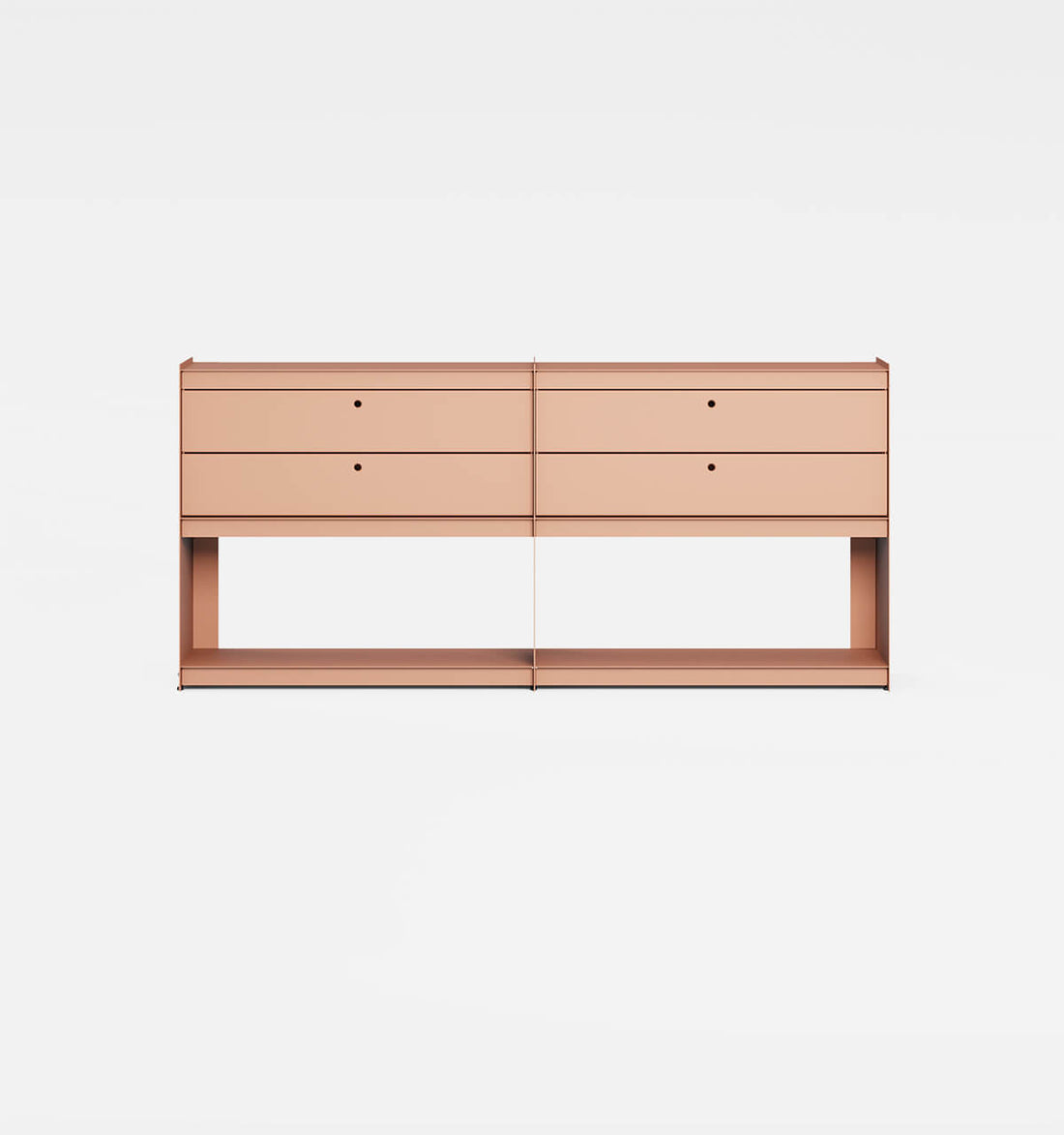 Plié Sideboard Extension 4 Short Drawers Coral / 180 cm / 71 in