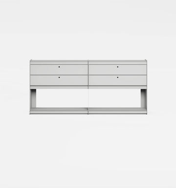 Plié Sideboard Extension 4 Short Drawers Light Grey / 180 cm / 71 in