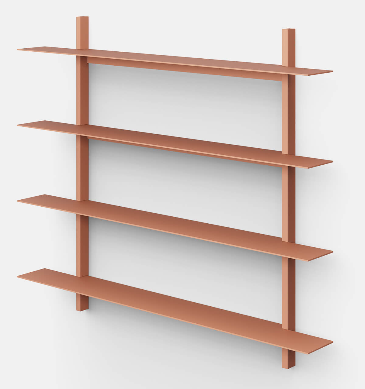 Plié Wall Shelves 4 Coral / 120 cm / 47 in