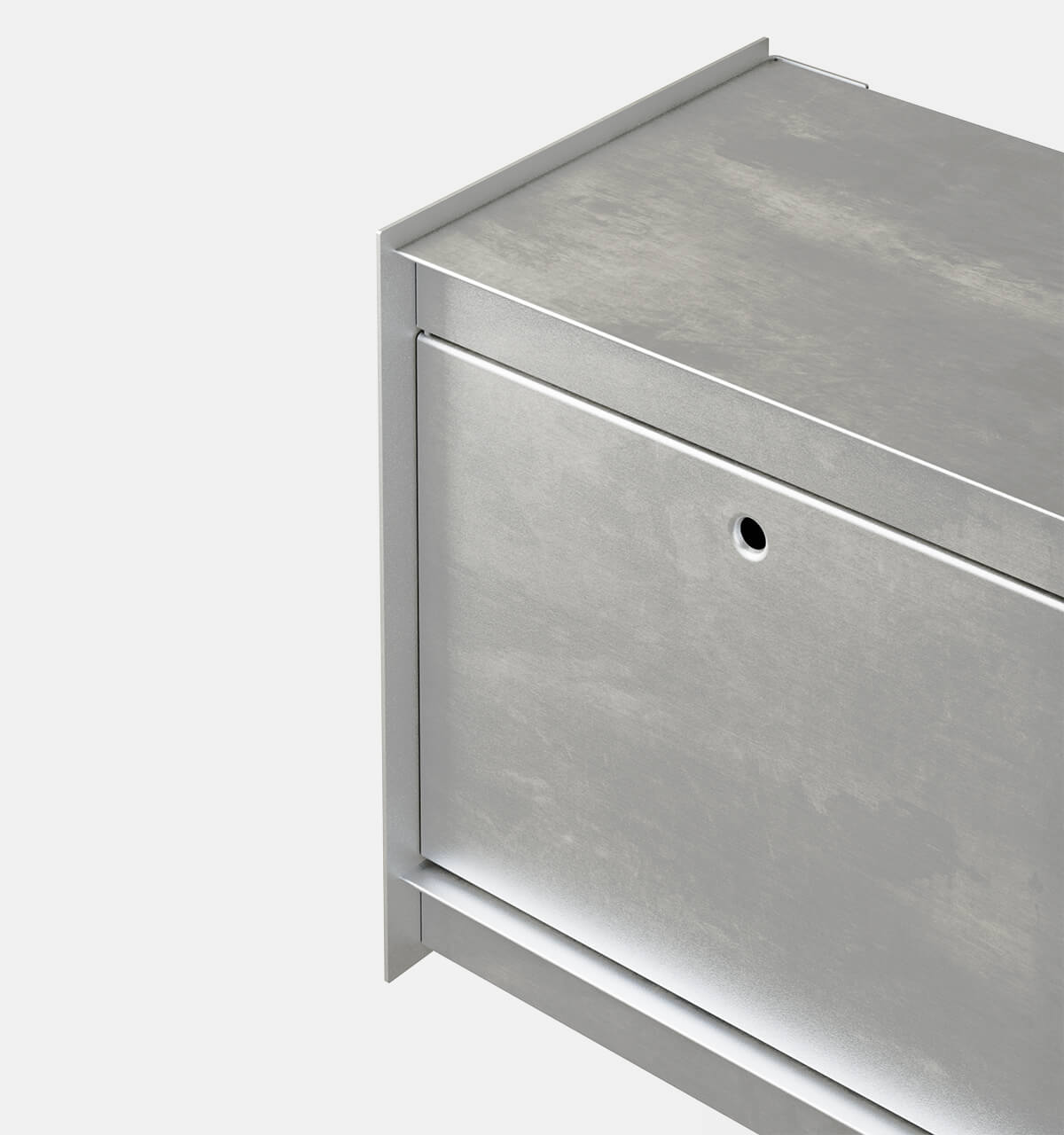 Plié Wall Unit 1 Tall Drawer 45 cm / 17.7 in / Brushed Aluminium