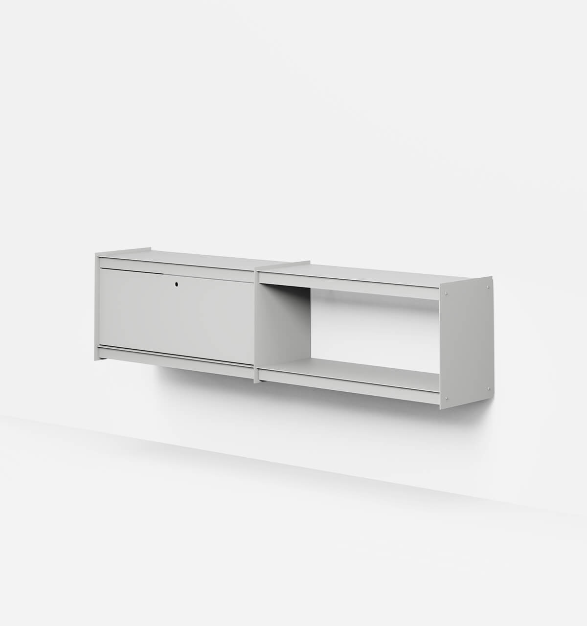 Plié Wall Unit Extension 1 Tall Drawer 180 cm / 71 in / Light Grey