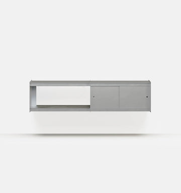 Plié Wall Unit Extension 2 Doors 180 cm / 71 in / Brushed Aluminium