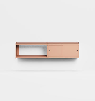 Plié Wall Unit Extension 2 Doors 180 cm / 71 in / Coral
