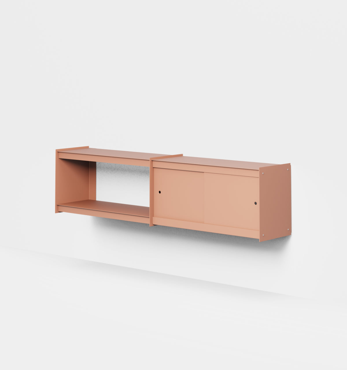 Plié Wall Unit Extension 2 Doors 180 cm / 71 in / Coral