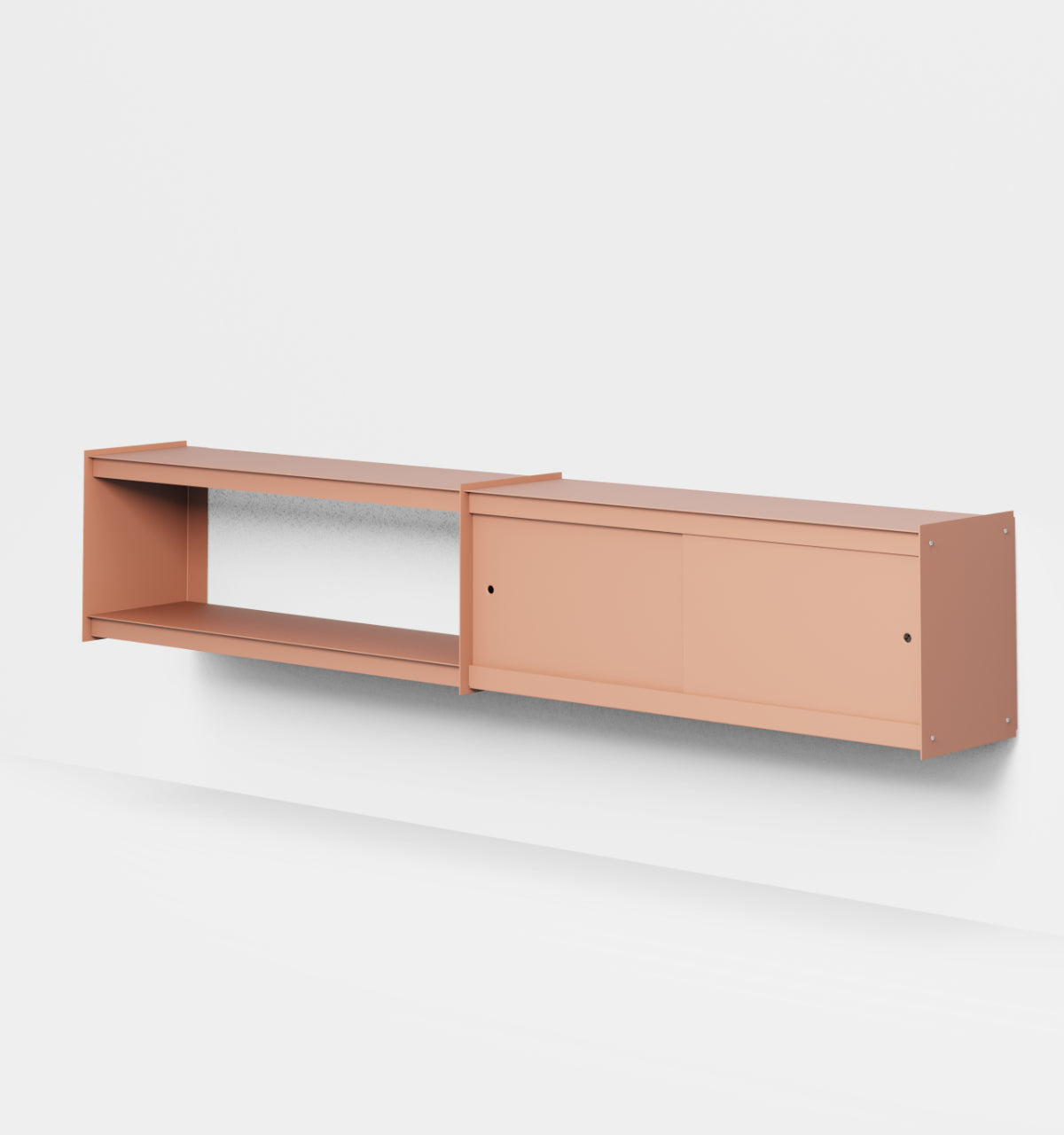 Plié Wall Unit Extension 2 Doors 240 cm / 94 in / Coral