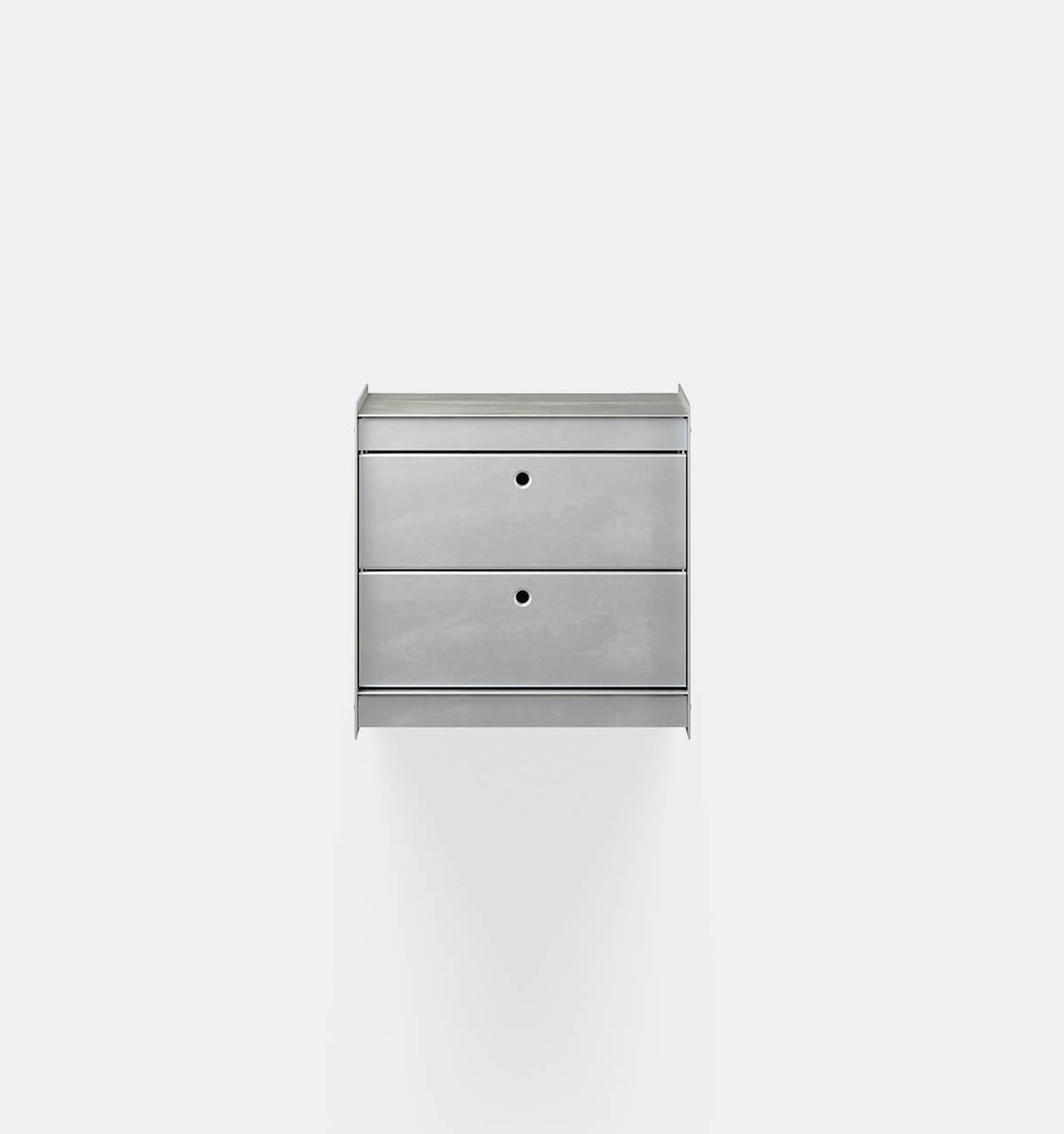 Plié Wall Unit 2 Short Drawers 45 cm / 17.7 in / Brushed Aluminium