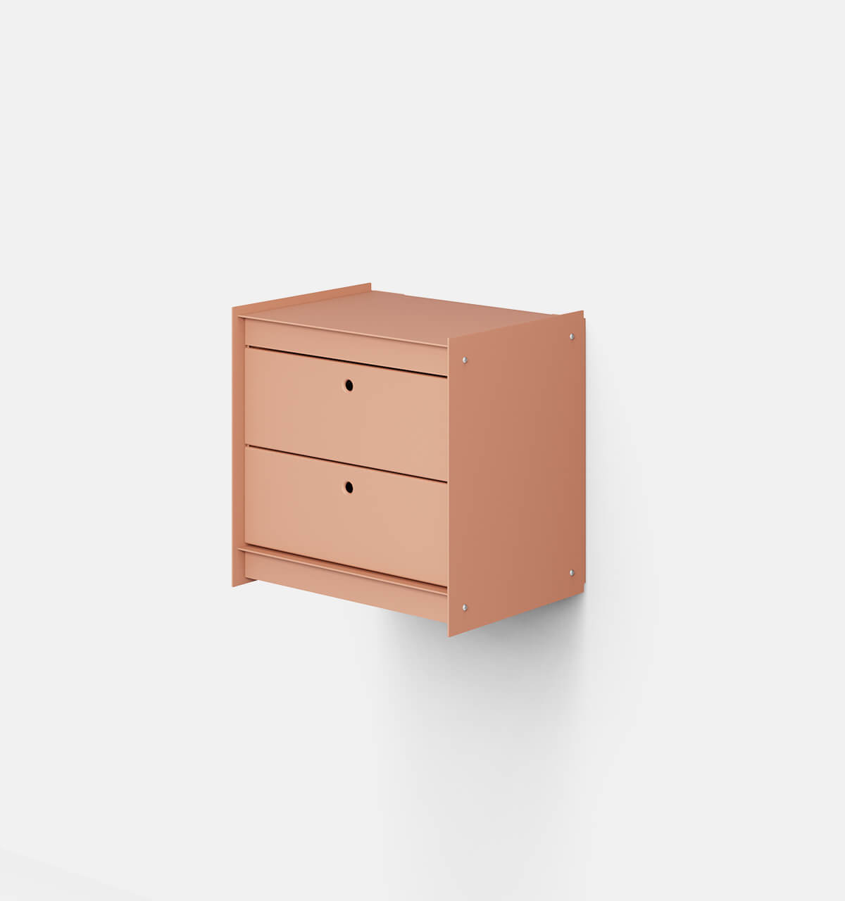 Plié Wall Unit 2 Short Drawers 45 cm / 17.7 in / Coral