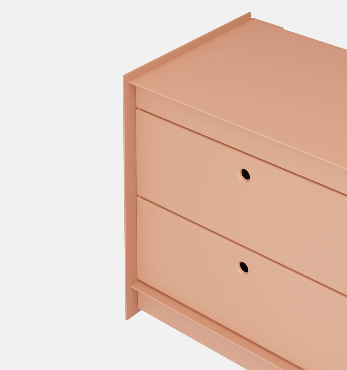 Plié Wall Unit 2 Short Drawers 45 cm / 17.7 in / Coral
