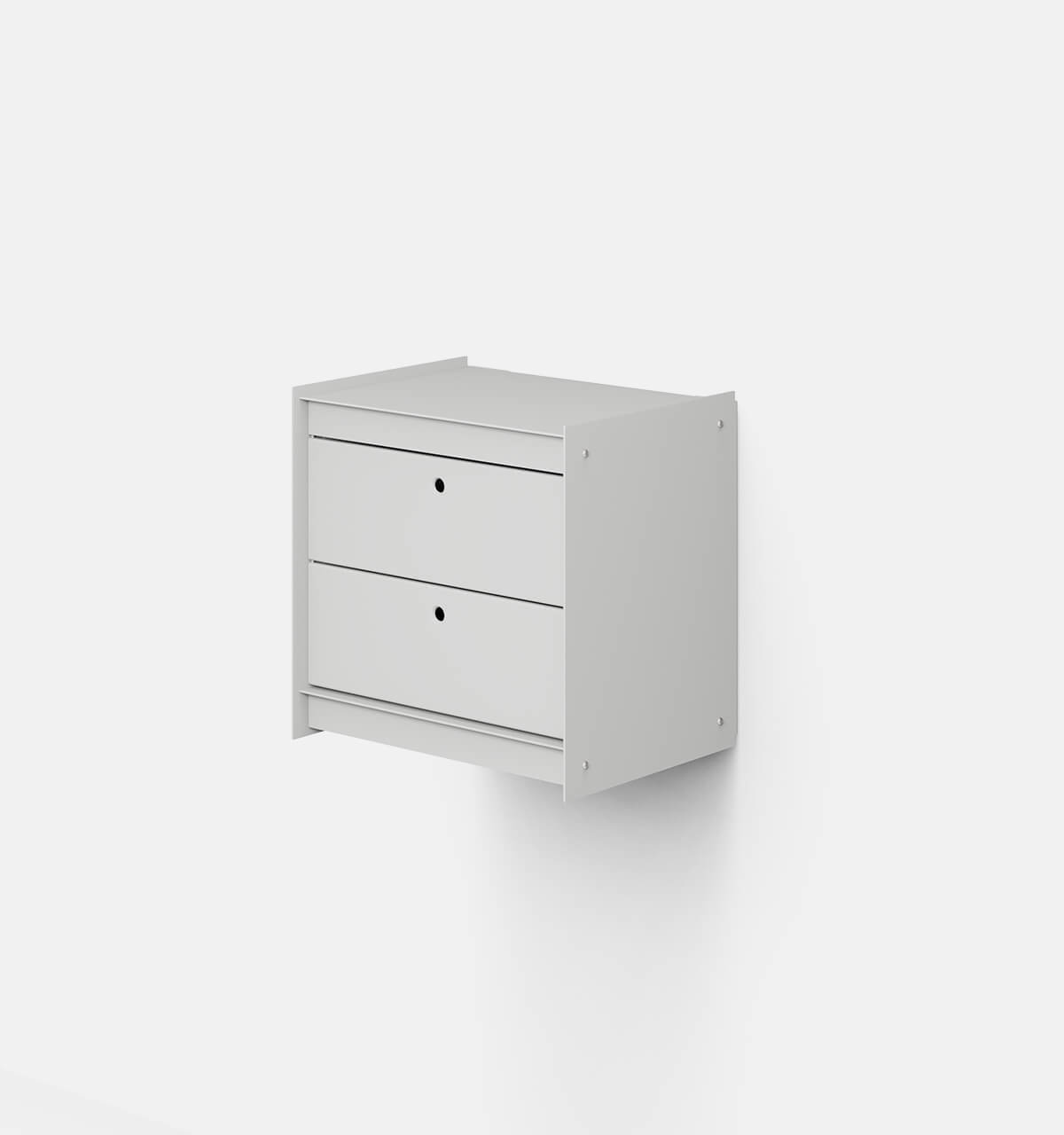 Plié Wall Unit 2 Short Drawers 45 cm / 17.7 in / Light Grey