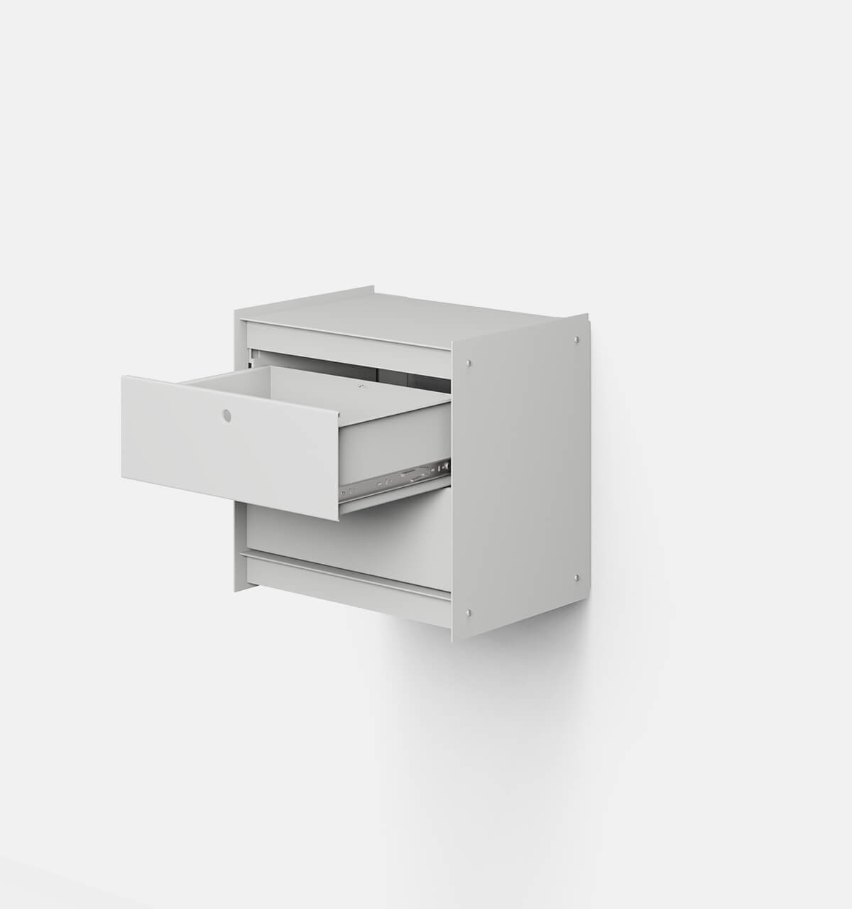Plié Wall Unit 2 Short Drawers 45 cm / 17.7 in / Light Grey