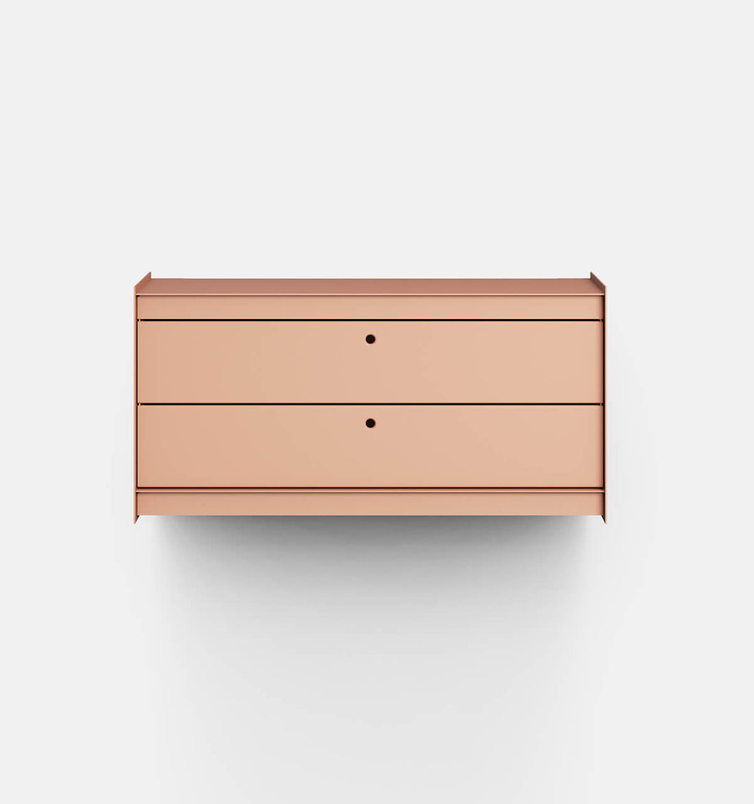 Plié Wall Unit 2 Short Drawers 90 cm / 35 in / Coral