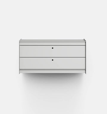 Plié Wall Unit 2 Short Drawers 90 cm / 35 in / Light Grey