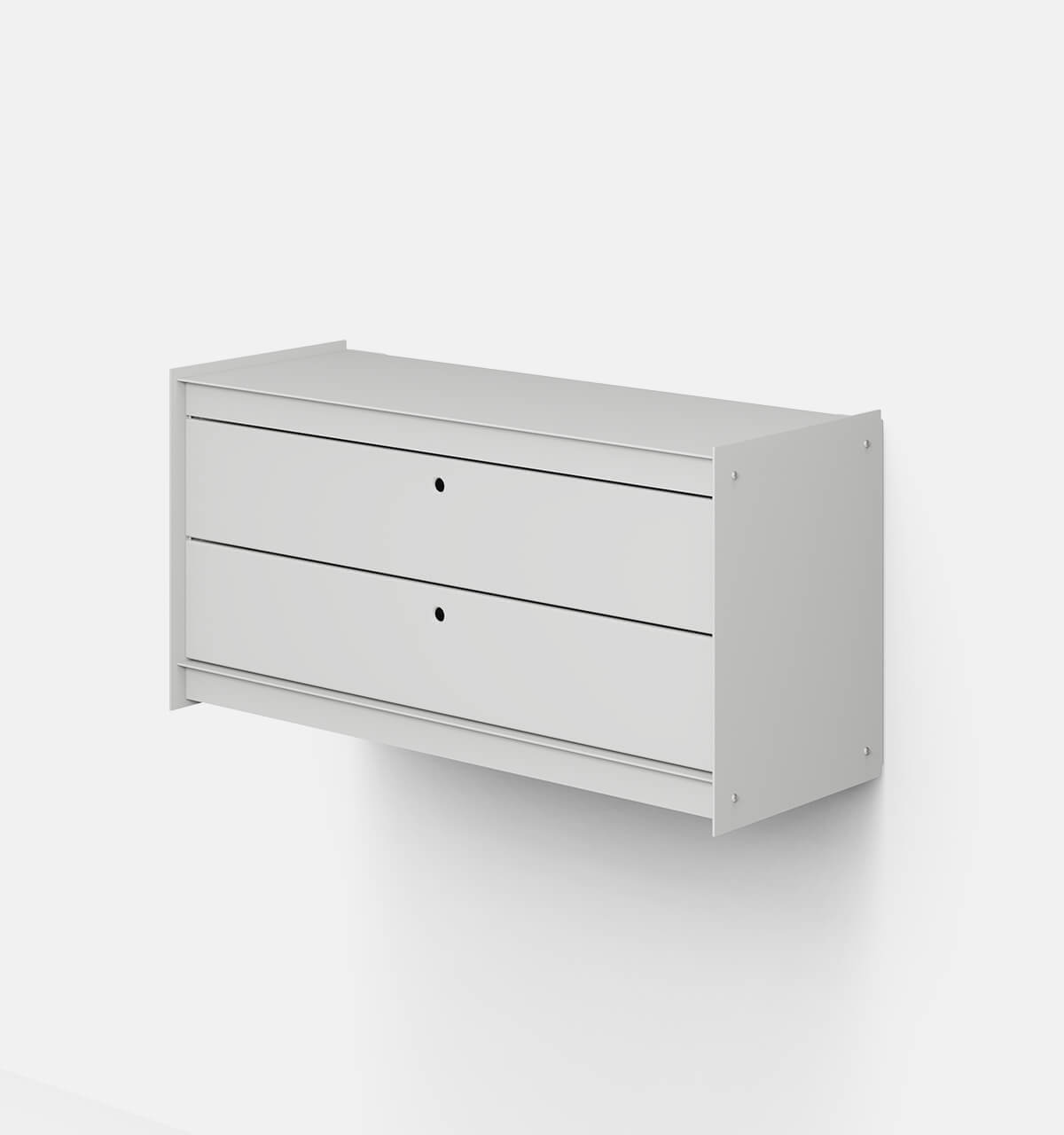 Plié Wall Unit 2 Short Drawers 90 cm / 35 in / Light Grey
