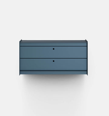 Plié Wall Unit 2 Short Drawers 90 cm / 35 in / Midnight Blue