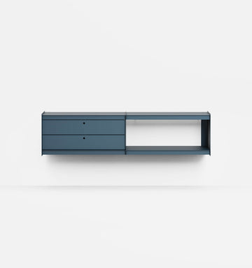 Plié Wall Unit Extension 2 Short Drawers 180 cm / 71 in / Midnight Blue