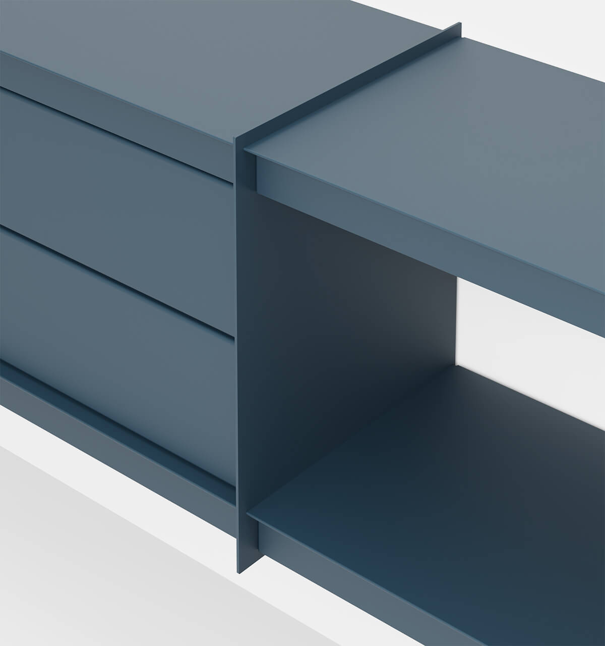 Plié Wall Unit Extension 2 Short Drawers 240 cm / 94 in / Midnight Blue