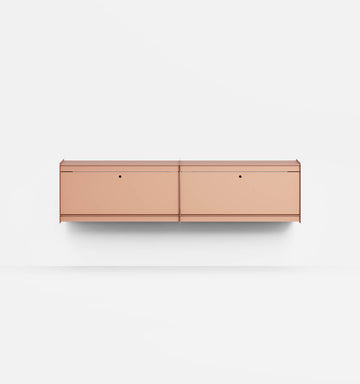 Plié Wall Unit Extension 2 Tall Drawers 180 cm / 71 in / Coral