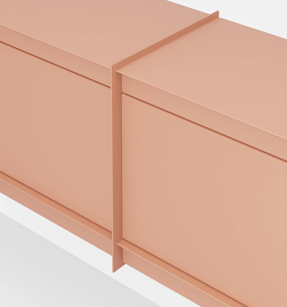 Plié Wall Unit Extension 2 Tall Drawers 180 cm / 71 in / Coral