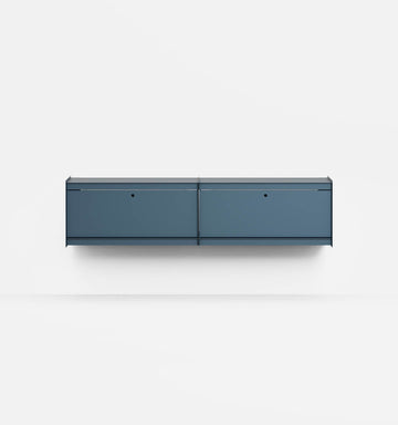 Plié Wall Unit Extension 2 Tall Drawers 180 cm / 71 in / Midnight Blue