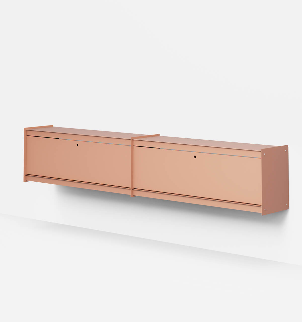 Plié Wall Unit Extension 2 Tall Drawers 240 cm / 94 in / Coral