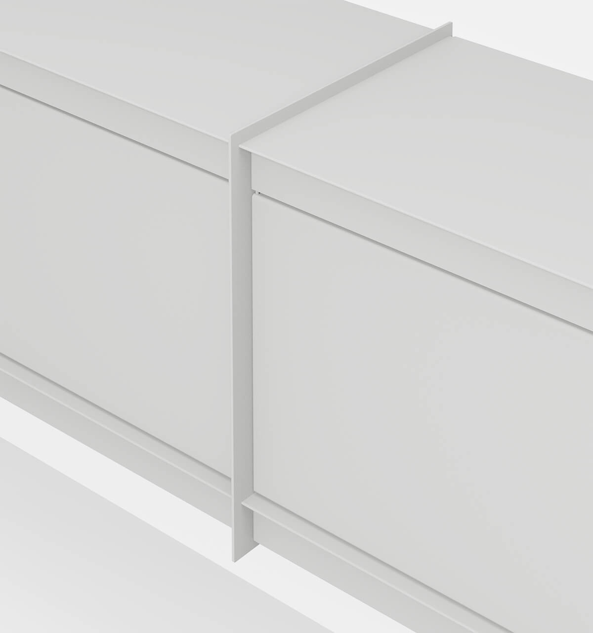 Plié Wall Unit Extension 2 Tall Drawers 240 cm / 94 in / Light Grey