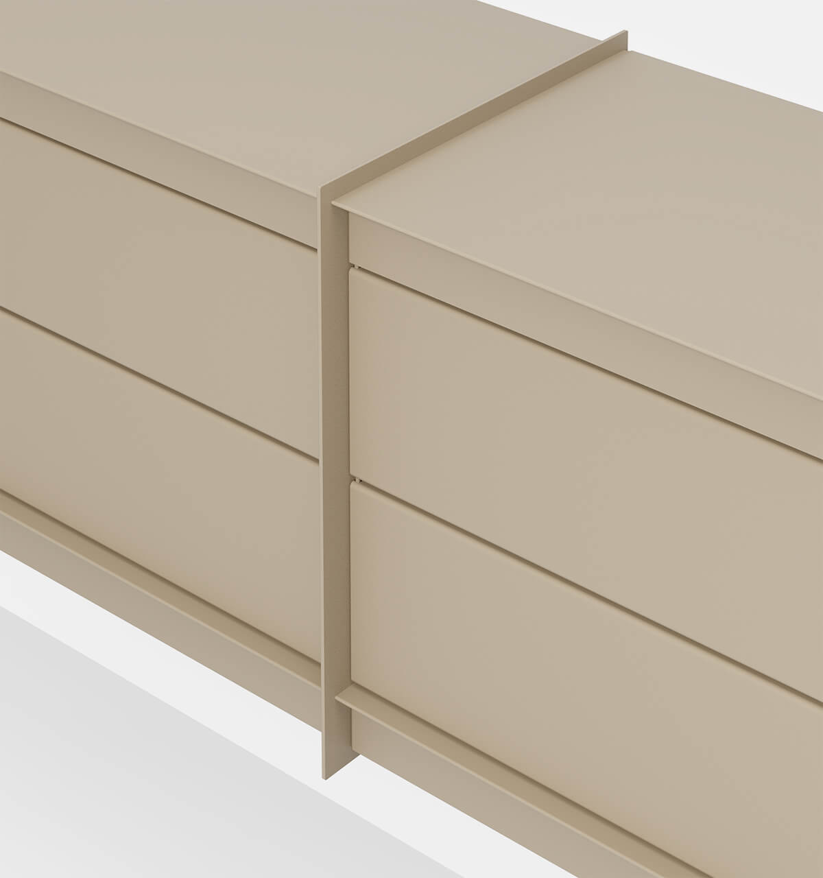 Plié Wall Unit Extension 4 Short Drawers Beige / 180 cm / 71 in