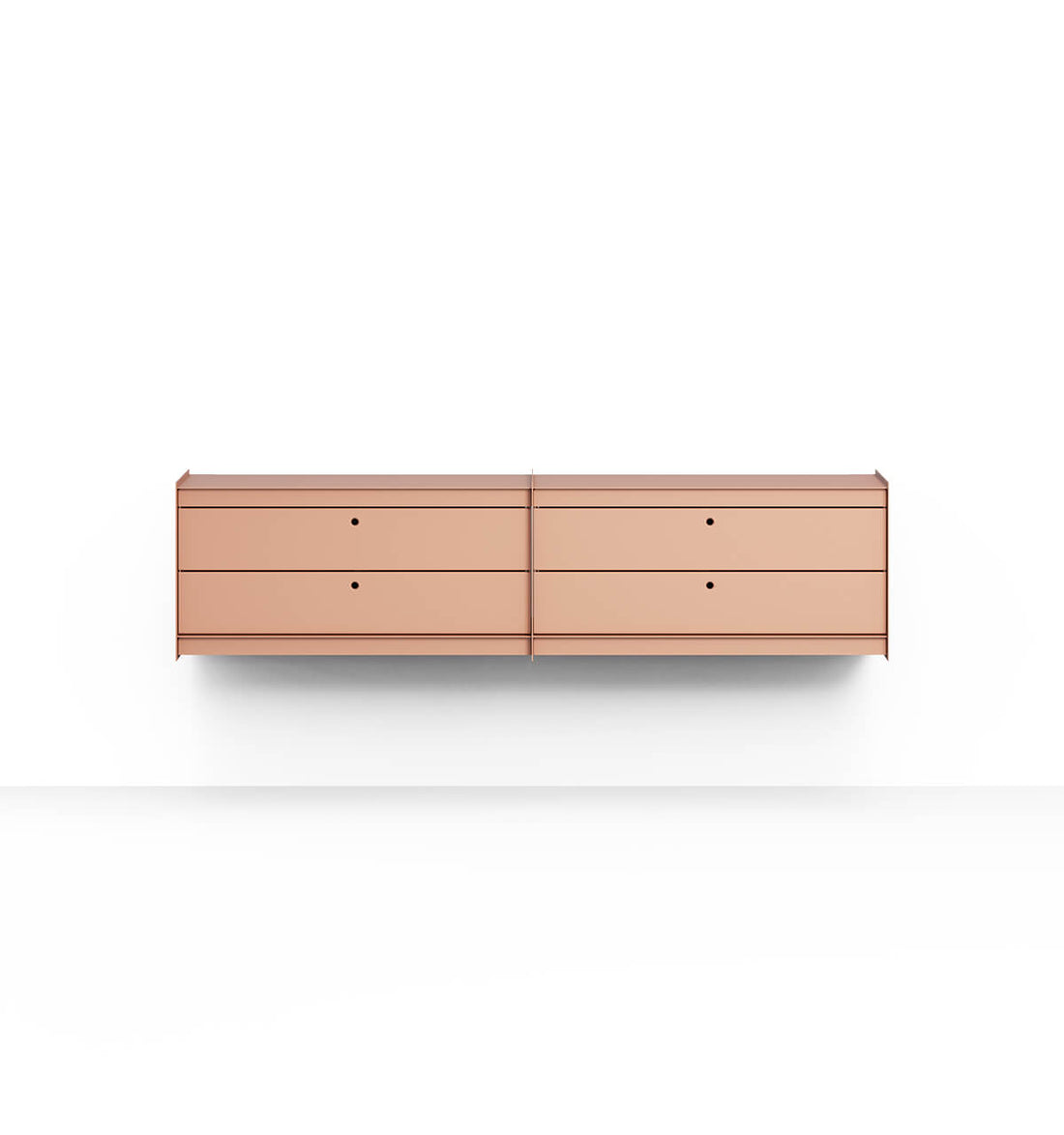 Plié Wall Unit Extension 4 Short Drawers 180 cm / 71 in / Coral