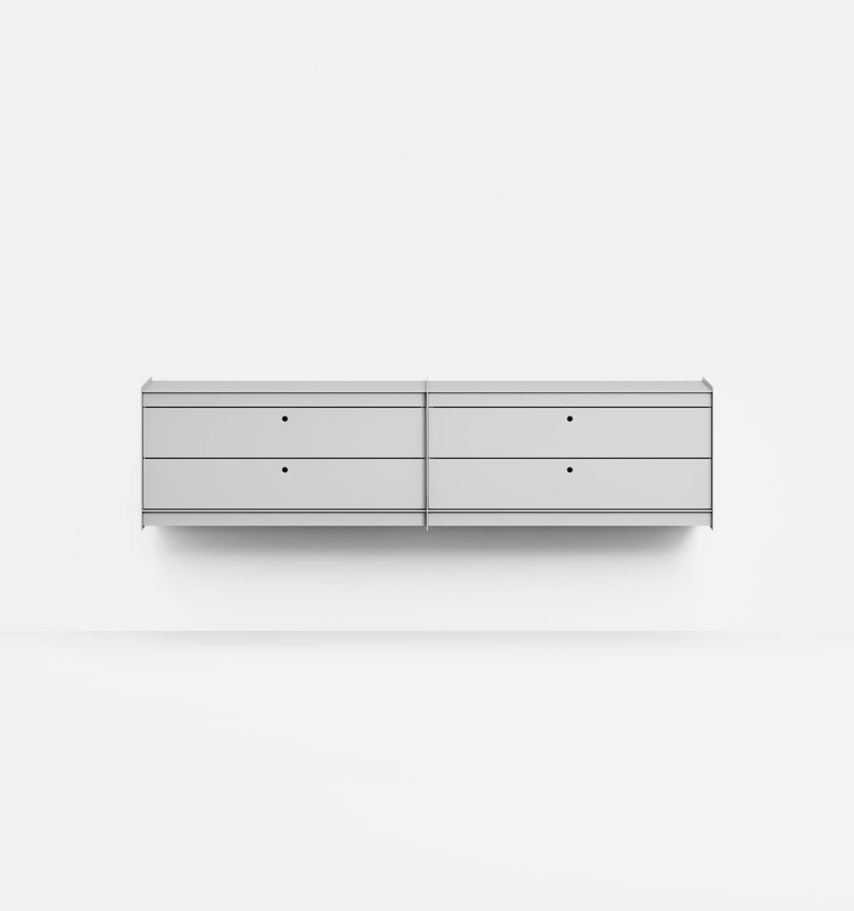 Plié Wall Unit Extension 4 Short Drawers Light Grey / 180 cm / 71 in