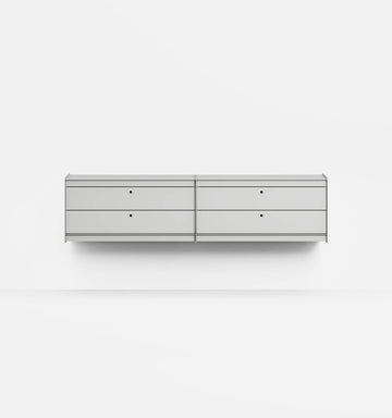 Plié Wall Unit Extension 4 Short Drawers Light Grey / 180 cm / 71 in