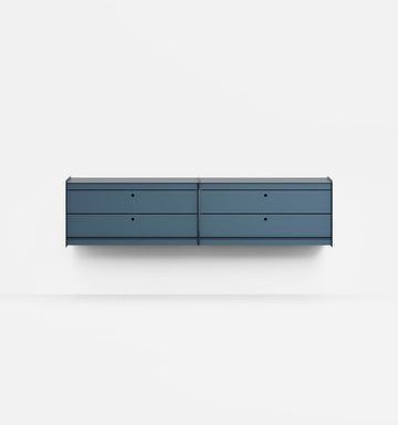 Plié Wall Unit Extension 4 Short Drawers Midnight Blue / 180 cm / 71 in